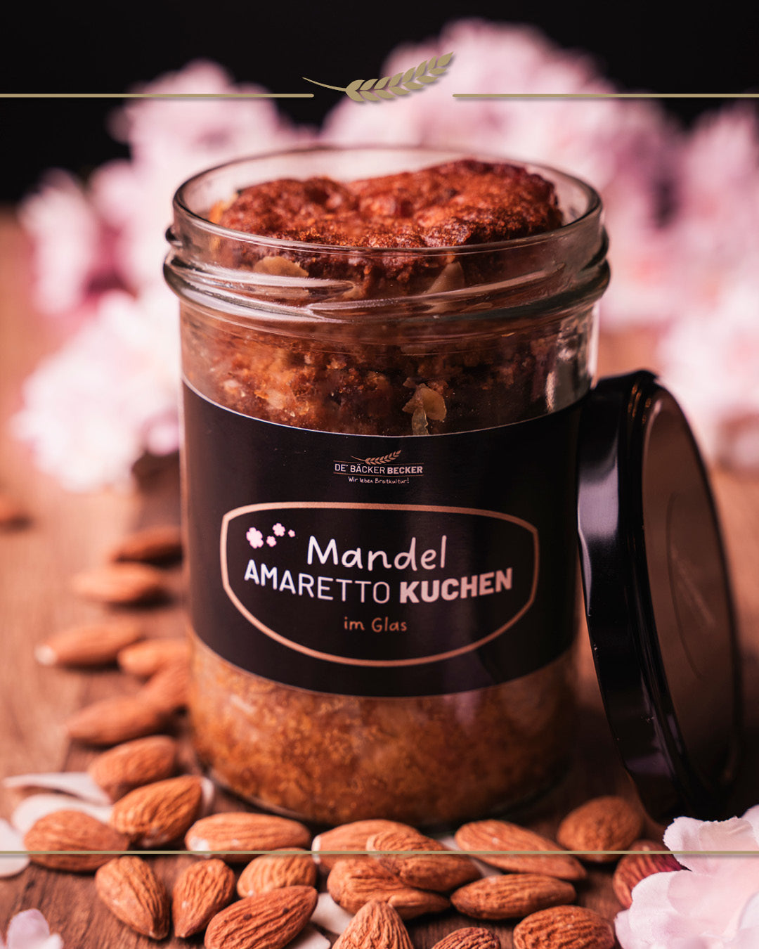 Mandel-Amaretto Kuchen im Glas