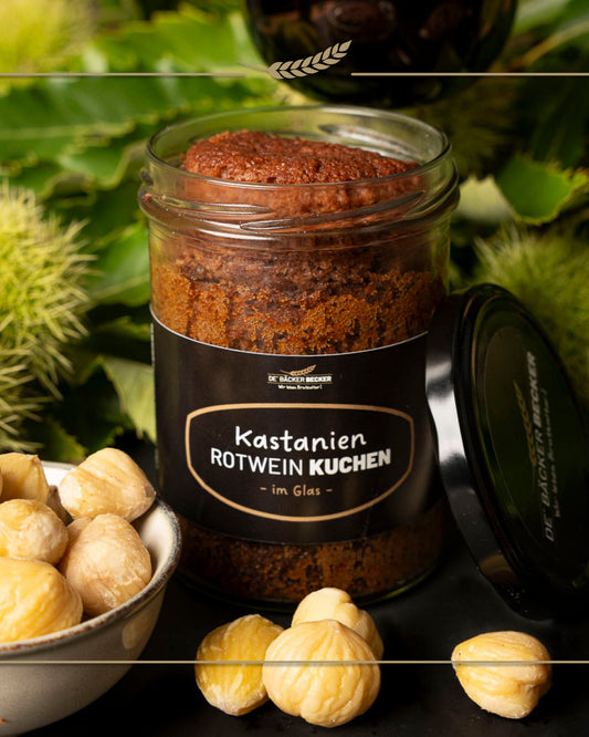 Kastanien-Rotweinkuchen im Glas